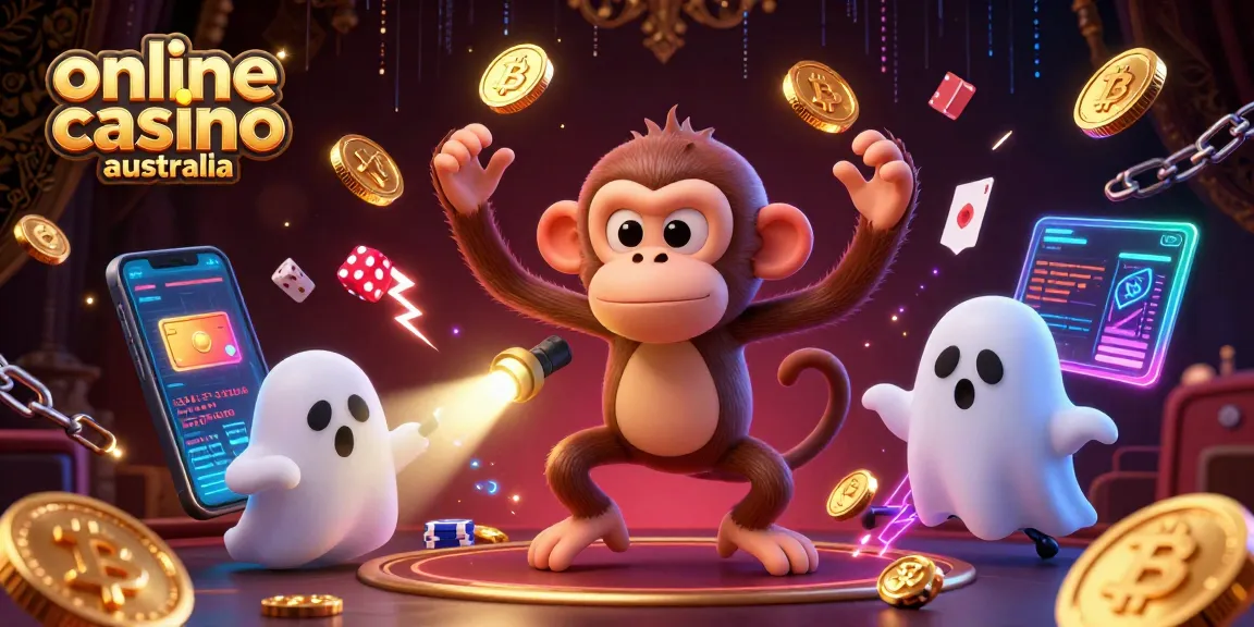 Engage with the vibrant world of online casino Australia, surrounded by glowing coins and exciting game elements.